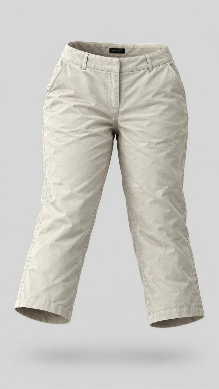Zac & Rachel Womens Pants 18W Beige Stretch Capri Cropped Casual